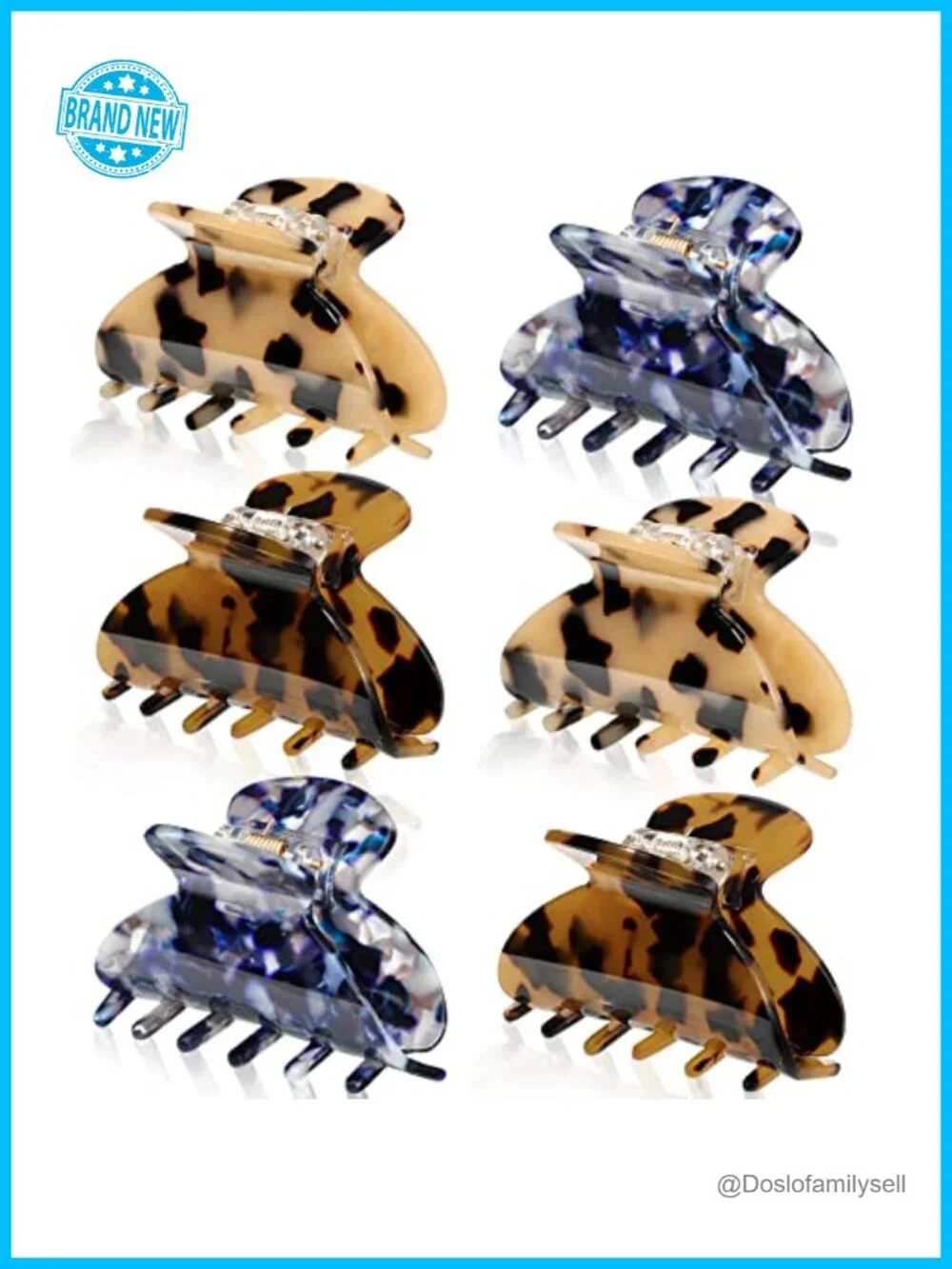 6 Pack Medium Tortoise Shell Hair Claw Clips Banana Jaw Barrettes Hair